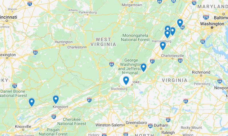 VA Caverns and Caves you can visit map