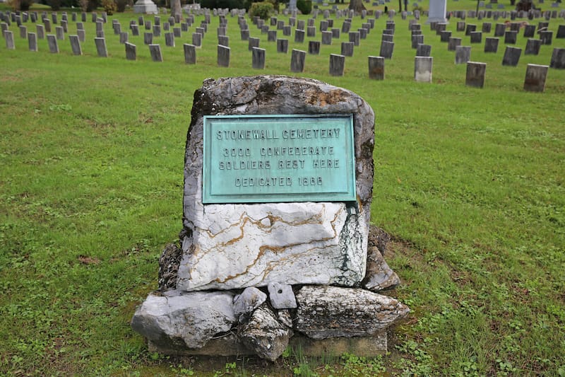 Stonewall Cemetery inside of Mount Hebron Cemetery in Winchester