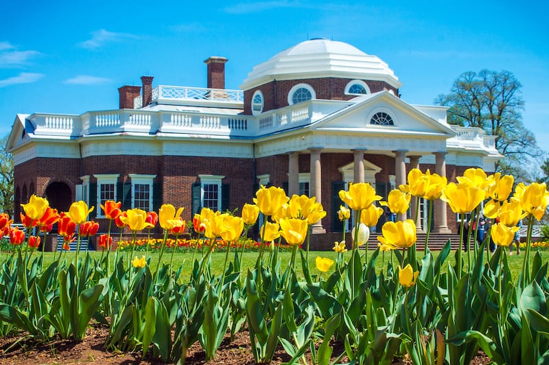 Monticello in spring in Virginia