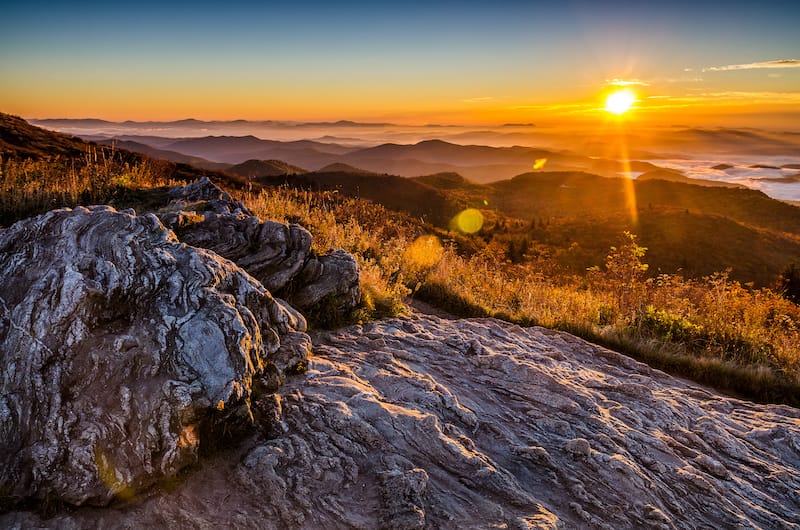 Blue Ridge Mountains from atop Black Balsam Bald