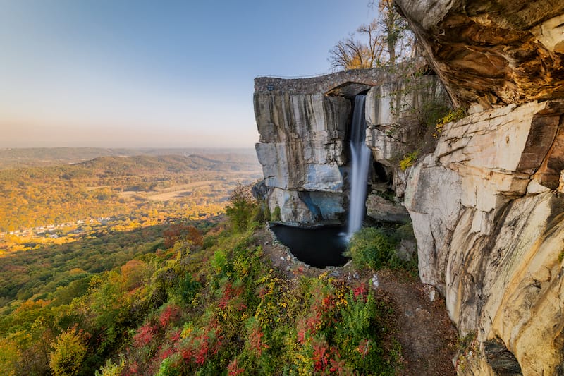 High Falls and Lovers Leap in Rock City in Lookout Mountain