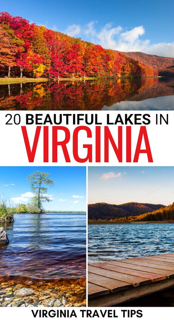 Looking for some beautiful lakes in Virginia for a relaxing weekend trip? This guide contains the best Virginia lakes - click to see which ones we picked! | Places to visit in VA | VA lakes | Lakes in VA | Best things to do in Virginia | Smith Mountain Lake Virginia | What to do in VA | VA things to do | Hiking in Virginia | State parks in VA | Virginia itinerary