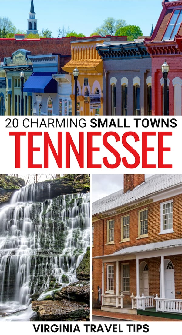 There are many small towns in Tennessee (and small cities) worth visiting when you're there. Here are some of the most charming ones (and reasons to visit each)! | Places to visit in Tennessee | Tennessee things to do | What to do in TN | Small towns in TN | TN towns | Tennessee hiking | Tennessee nature | Places to visit near Nashville | Great Smoky Mountains places to visit | East Tennessee places to visit | Things to do in Tennessee | Tennessee itinerary