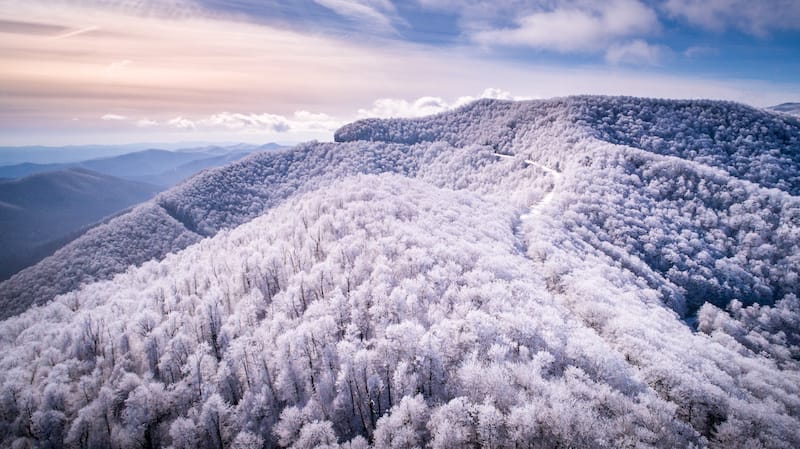 Blue Ridge Parkway in winter