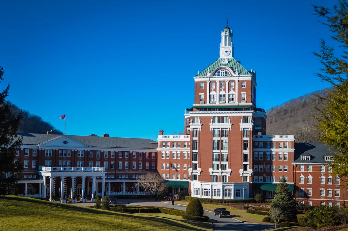 Omni Homestead Resort in Hot Springs in winter