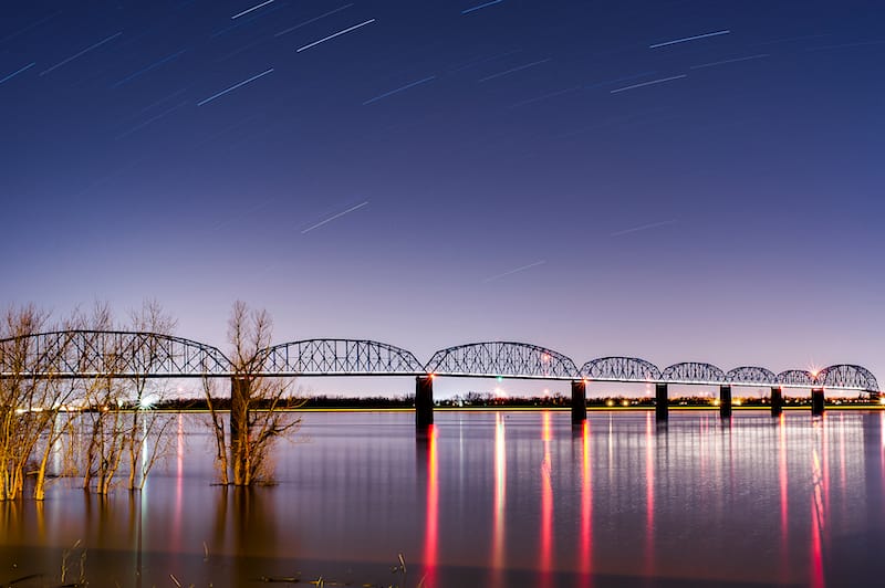 Brookport Bridge near Paducah in winter