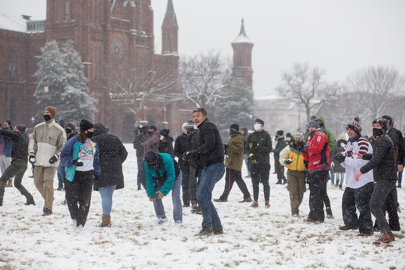 DC snowball fight on the National Mall - Nicole Glass Photography - Shutterstock.com
