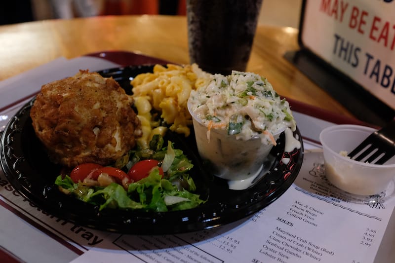 Maryland crab cakes at Faidley's Seafood