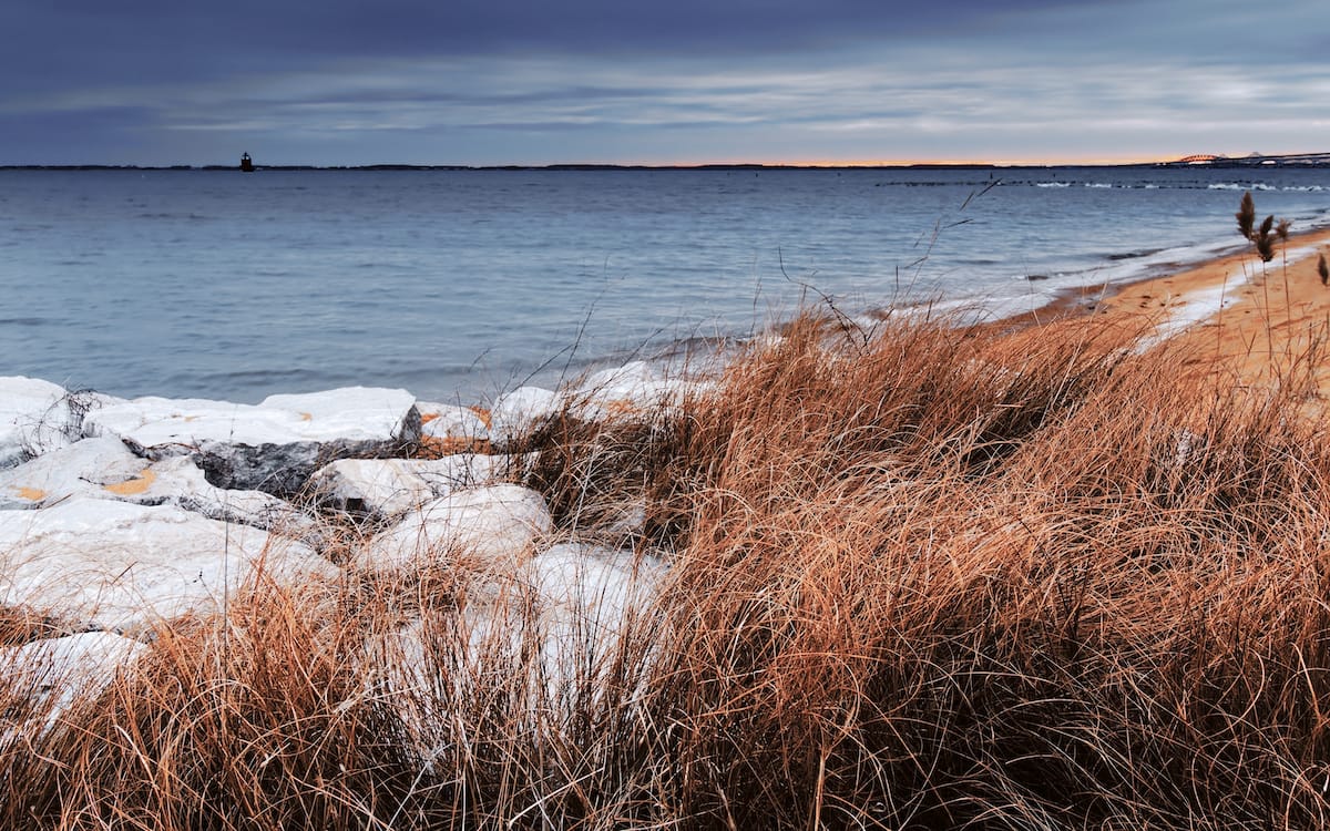 Sandy Point State Park in winter