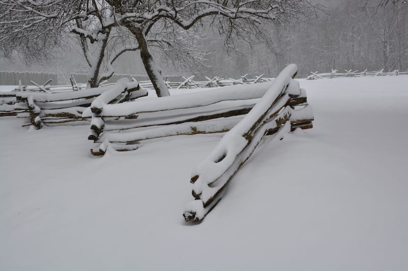 Bethabara Park in winter