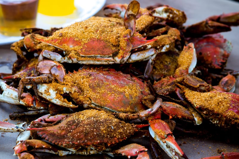 Delicious Maryland blue crabs