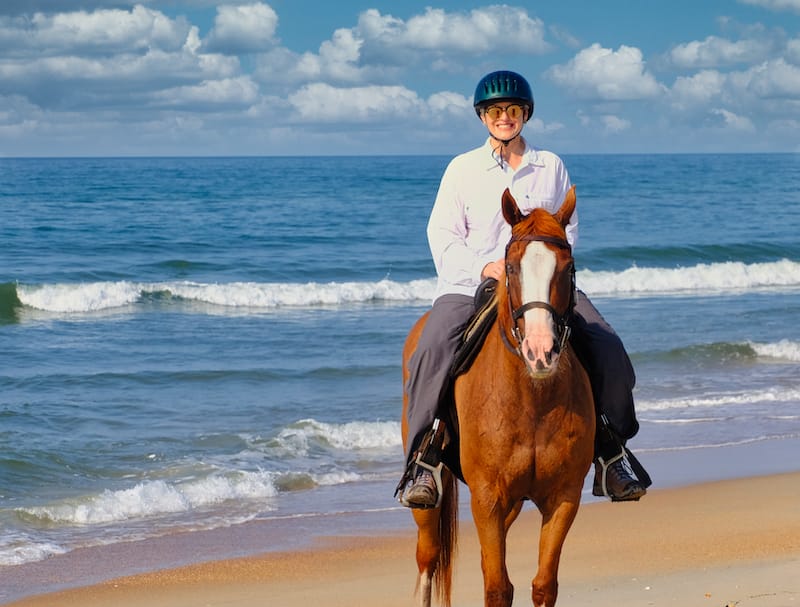 Horseback riding on the beach