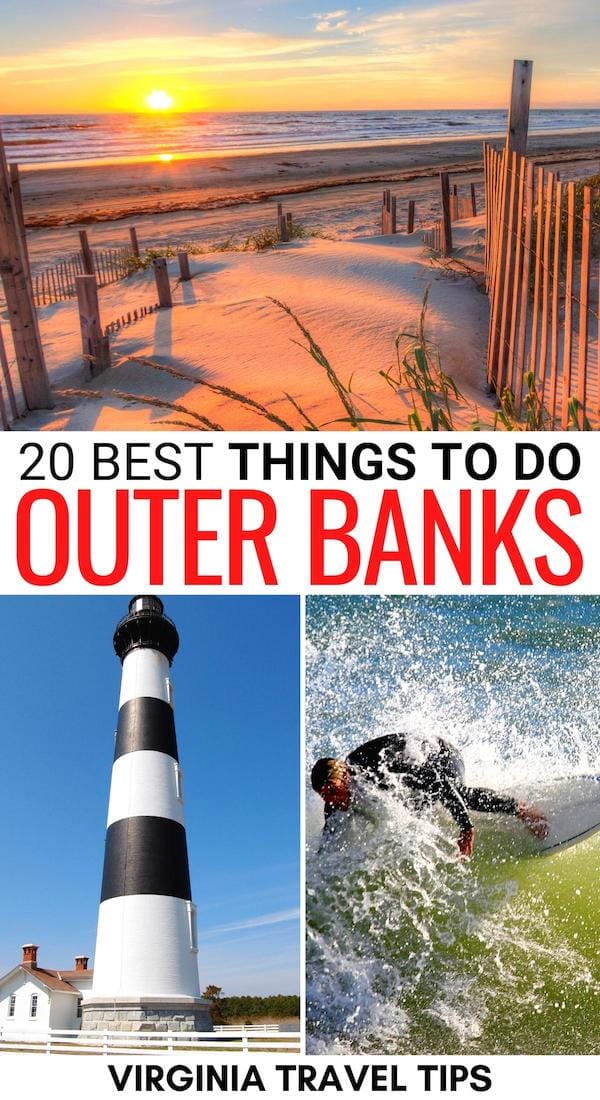 Are you looking for the best things to do in the Outer Banks? These OBX attractions are musts for your itinerary! Click to find out more! | Outer Banks things to do | What to do in the Outer Banks | Things to do in OBX | OBX things to do | Outer Banks attractions | Outer Banks landmarks | Outer Banks beaches | Outer Banks lighthouses | Outer Banks itinerary | Visit Outer Banks | Places to visit in the Outer Banks | Outer Banks restaurants | Outer Banks hikes