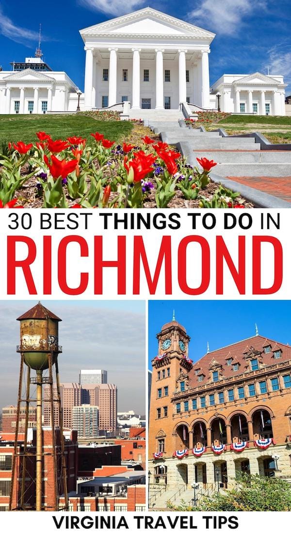 Are you traveling to Virginia's capital city and looking for the best things to do in Richmond VA? These are the best Richmond landmarks, experiences, and more! | Richmond attractions | Richmond VA things to do | Visit Richmond VA | Richmond landmarks | Richmond museums | Richmond history | Richmond sightseeing | Richmond tours | Richmond restaurants | Richmond itinerary | Weekend in Richmond VA | What to do in Richmond | Places to visit in Richmond | Richmond bucket list