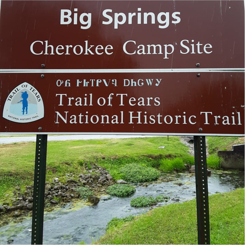 Cherokee Camp Site Trail of Tears Sign in Princeton Kentucky - MachoCoffee - Shutterstock