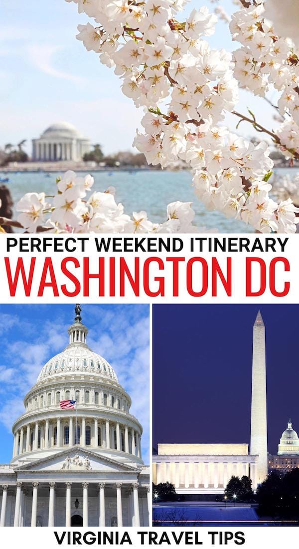 Are you looking to spend a weekend in Washington DC? This Washington DC itinerary has you covered! Check out our 2-3 day suggested itinerary for your first trip to DC! | 2 days in Washington DC | 3 days in Washington DC | Itinerary Washington DC | Washington DC weekend trip | Things to do in Washington DC | Washington DC bucket list | What to do in Washington DC | Weekend in DC | DC itinerary | Two days in Washington DC | Three days in Washington DC | 2 days in DC | 3 days in DC