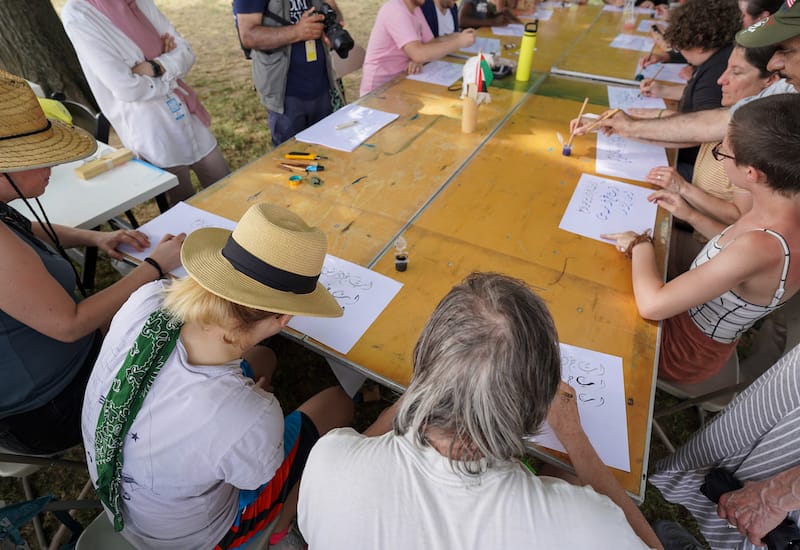 A workshop at the Folklife Festival in 2022