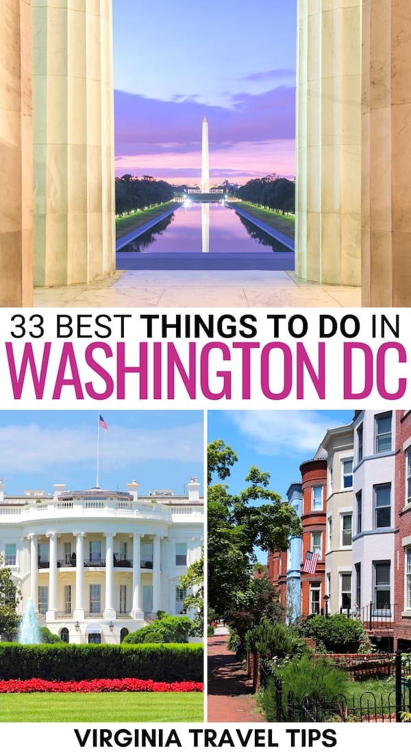 Traveling to DC for the first time and looking for the best things to do in Washington DC? This guide dishes the top attractions, landmarks, and more! | Washington DC things to do | What to do in Washington DC | Washington DC attractions | Washington DC landmarks | Washington DC itinerary | Washington DC museums | Hiking in Washington DC | Historical sights in Washington DC | Washington DC sightseeing | Places to visit in Washington DC | Restaurants in Washington DC | Places in Washington DC 
