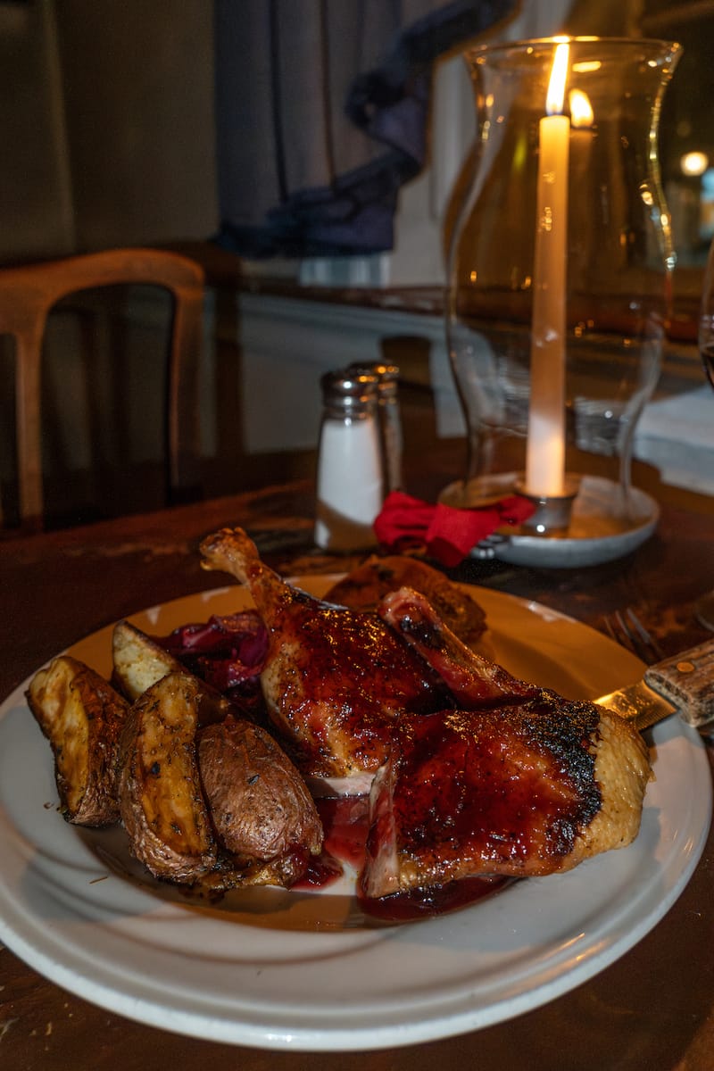 Tasty duck at Gadsby's Tavern