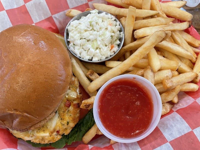 Delicious crab cakes in Georgetown