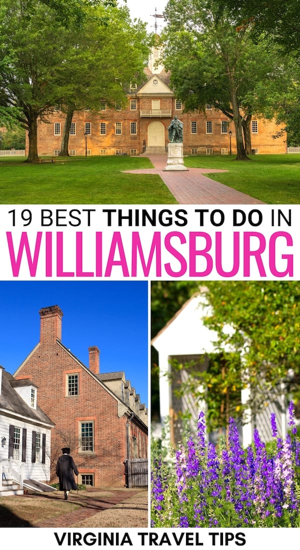 Are you looking for the best things to do in Williamsburg VA? These Williamsburg attractions and landmarks are essential for your itinerary! | Williamsburg VA things to do | What to do in Williamsburg VA | Things to do in Colonial Williamsburg | Williamsburg VA attractions | Williamsburg VA landmarks | Williamsburg VA museums | Williamsburg VA itinerary | Weekend in Williamsburg VA | Visit Williamsburg VA | Places to visit in Williamsburg VA | Williamsburg VA restaurants | Williamsburg VA tours