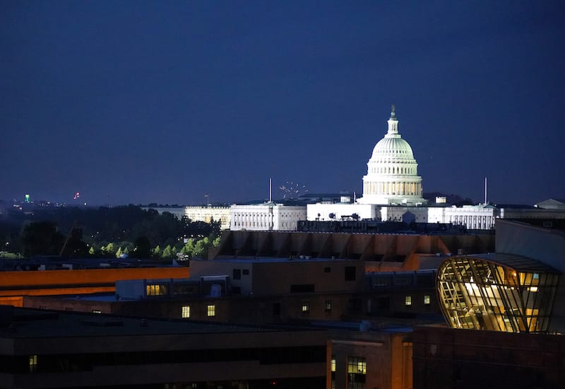 View of the US Capitol from citizemM Hotel