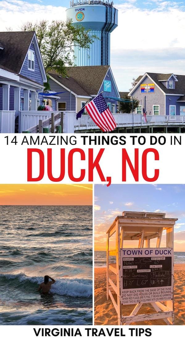 Are you searching for the best things to do in Duck NC? This guide details the coolest Duck attractions, restaurants, activities, and more! Click for more! | What to do in Duck NC | Towns in the Outer Banks | Outer Banks things to do | Things to do in the Outer Banks | Duck OBX | Places to visit in Duck | Duck restaurants | Duck sightseeing | Best beaches in Duck NC | Activities in Duck NC | Duck NC golfing | Coffee shops in Duck NC