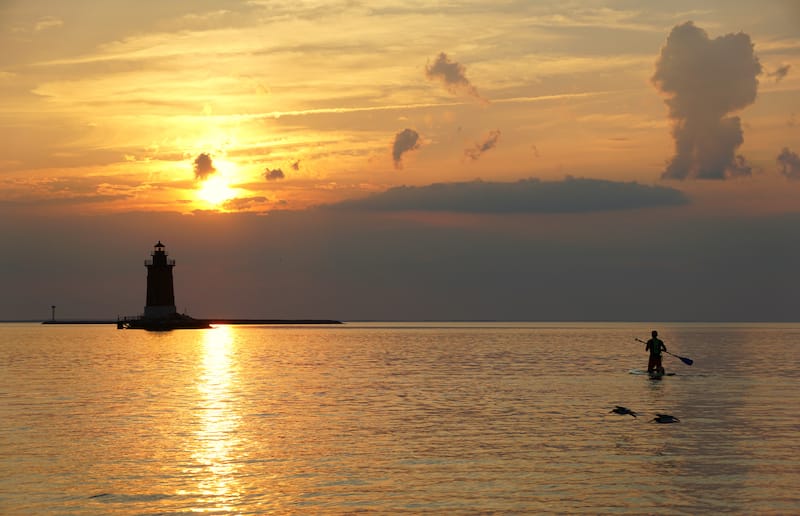 Paddleboarding off the Delaware coast