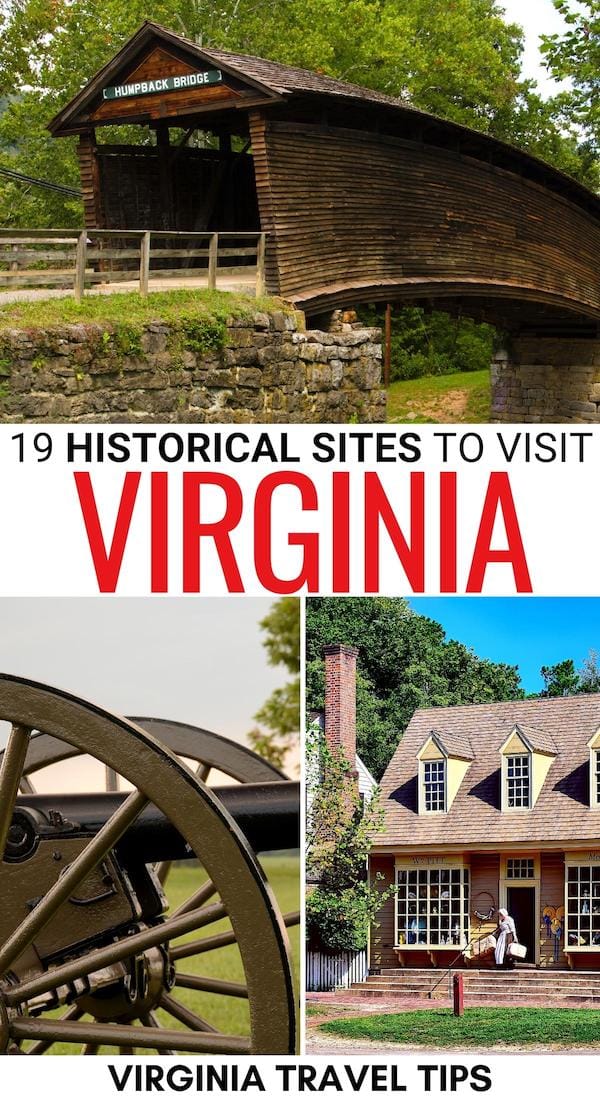 Are you looking to visit some of the top historical sites in Virginia? These Virginia historical sites cover parks, Civil War locations, and so much more! | Virginia history | Civil War sites in Virginia | Virginia Civil War sites | African American history in Virginia | Historical sites in Richmond | Historical sites in Northern Virginia | Historical sites in Virginia Beach | Colonial Williamsburg | Jamestown | Yorktown