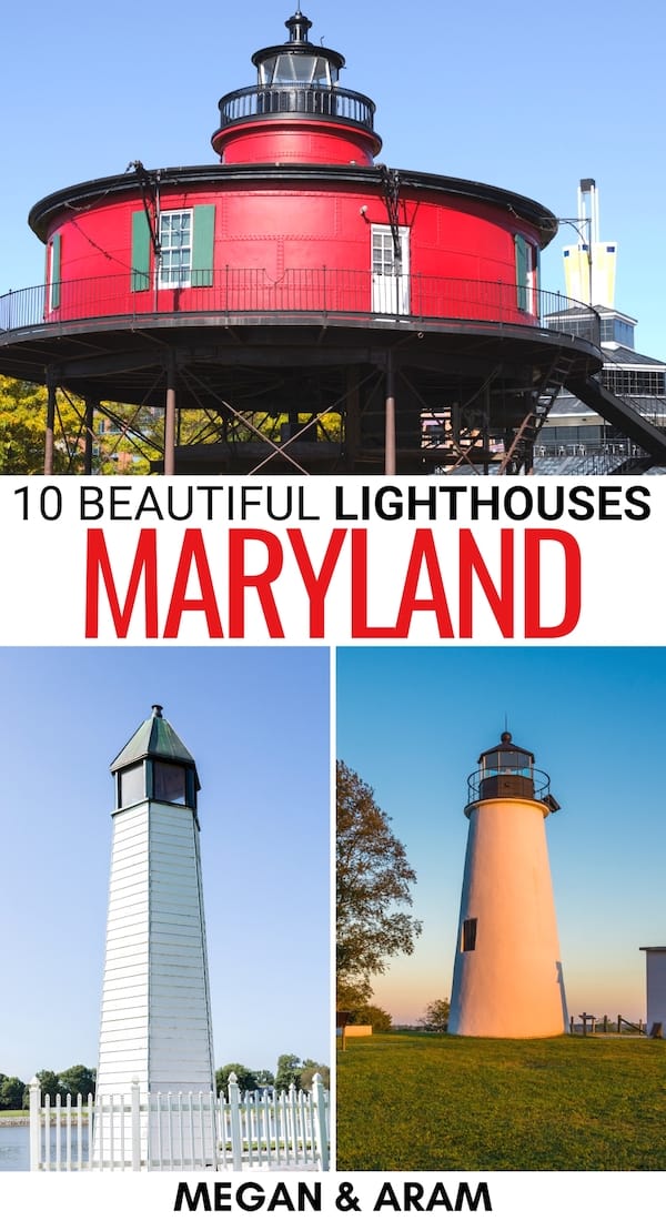 Are you looking for some of the prettiest lighthouses in Maryland to visit on your trip? This guide details Maryland lighthouses - historic ones and new ones! | Places to visit in Maryland | MD lighthouses | Chesapeake Bay lighthouses | Lighthouses in Baltimore | Lighthouses on the East Coast | East Coast lighthouses | Lighthouses in MD