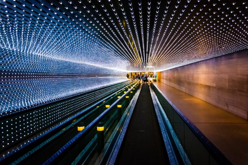 Underground moving walkway at the National Gallery of Art