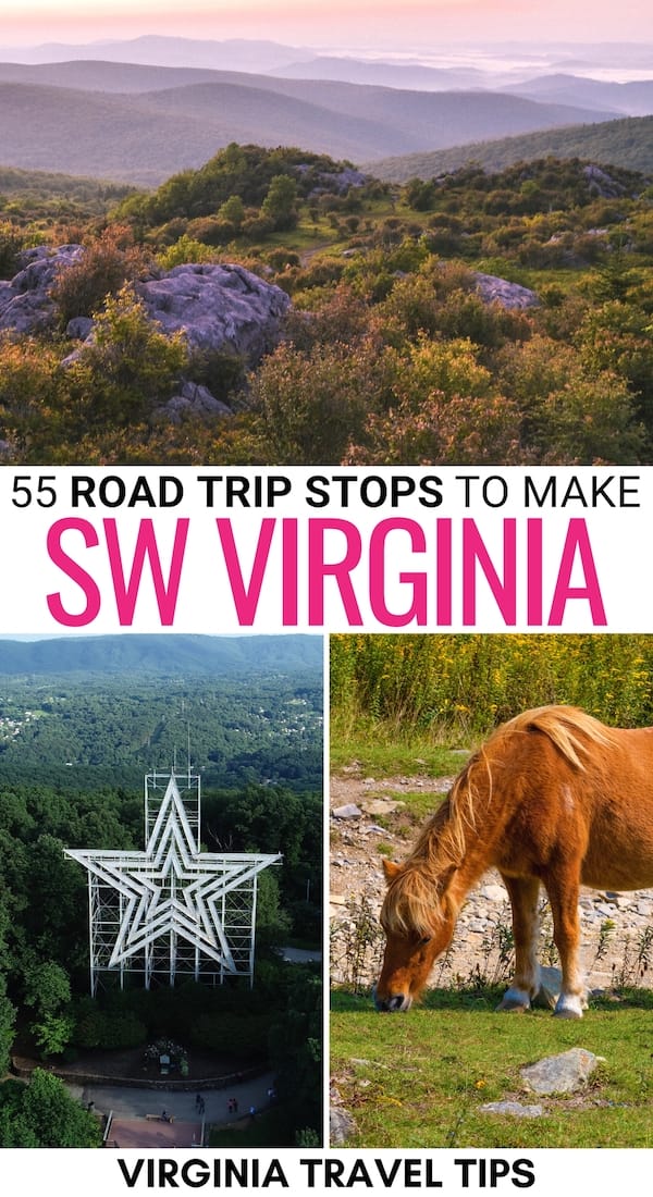 Are you looking for the best places to stop on a Southwest Virginia road trip? This SWVA itinerary details the top stops and towns for your journey! | SWVA road trip | things to do in Roanoke | things to do in Bristol | things to do in Abingdon | Places to visit in Virginia | Southwest VA | Small towns in Virginia