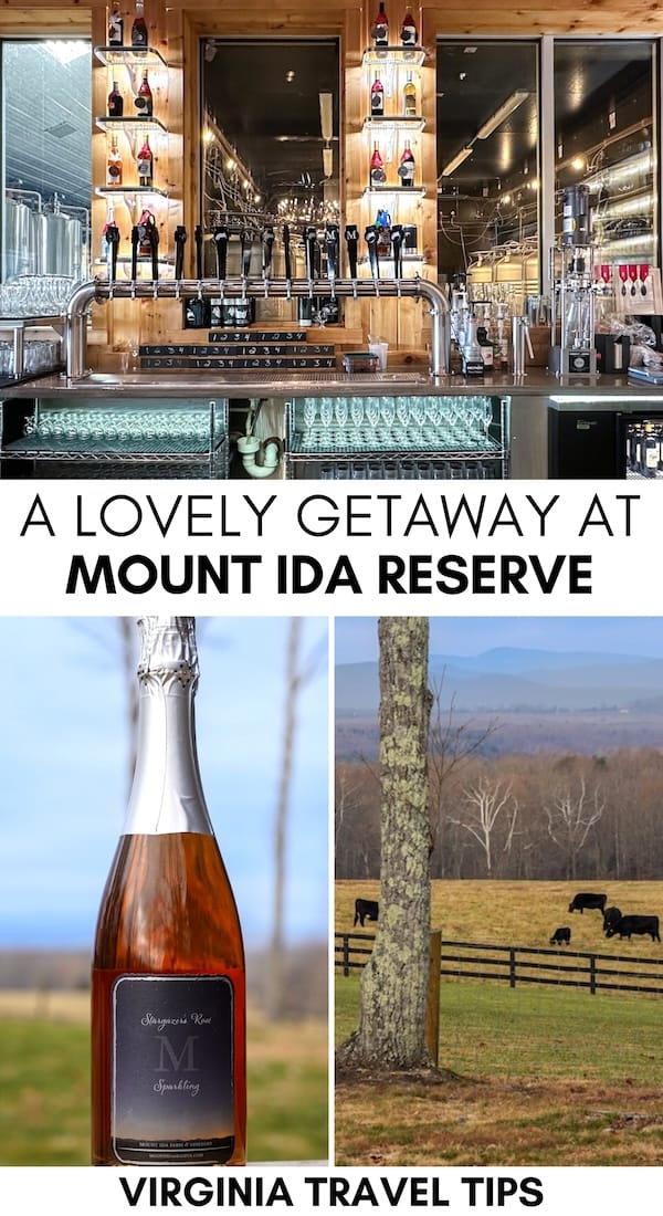 Looking for one of the best weekend getaways in Central Virginia? Mount Ida Farm & Vineyard has it all - beautiful accommodation, delicious food, tasting room, a vineyard, and a taphouse. Read more about my stay here! | Weekend getaways in Virginia | VA weekend getaways | Virginia wine country | Things to do in Charlottesville | Charlottesville wineries | Charlottesville restaurants | Restaurants in Charlottesville | Charlottesville brewery | Places to visit in Virginia